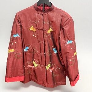Vintage Women's Embroidered Asian
Style Fish Jacket Soft